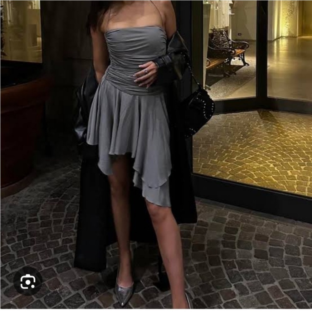 HOUSE OF CB 'Valeria' Smoke Gathered Asymmetric Dress NWOT‎ size S